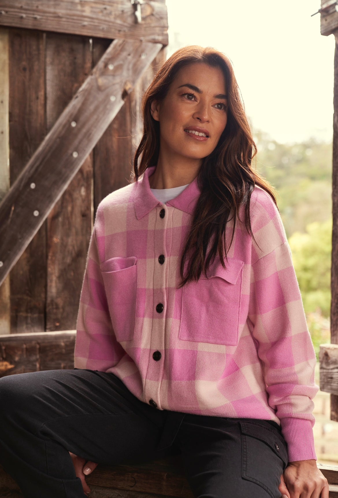 Kasey Shacket: Have you heard the news? The shacket is back and better than ever, and we've got the Kasey Knitted Shacket to prove it! This cosy chic layer is the perfect addition  - Ciao Bella Dresses - Betty Basics