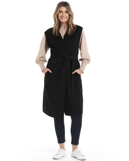Alica Belted Sleeveless Coat: Are you ready to add a touch of elegance to your autumnal layering game? Look no further than the Alicia Belted Sleeveless Coat! This piece is the perfect combinatio - Ciao Bella Dresses 