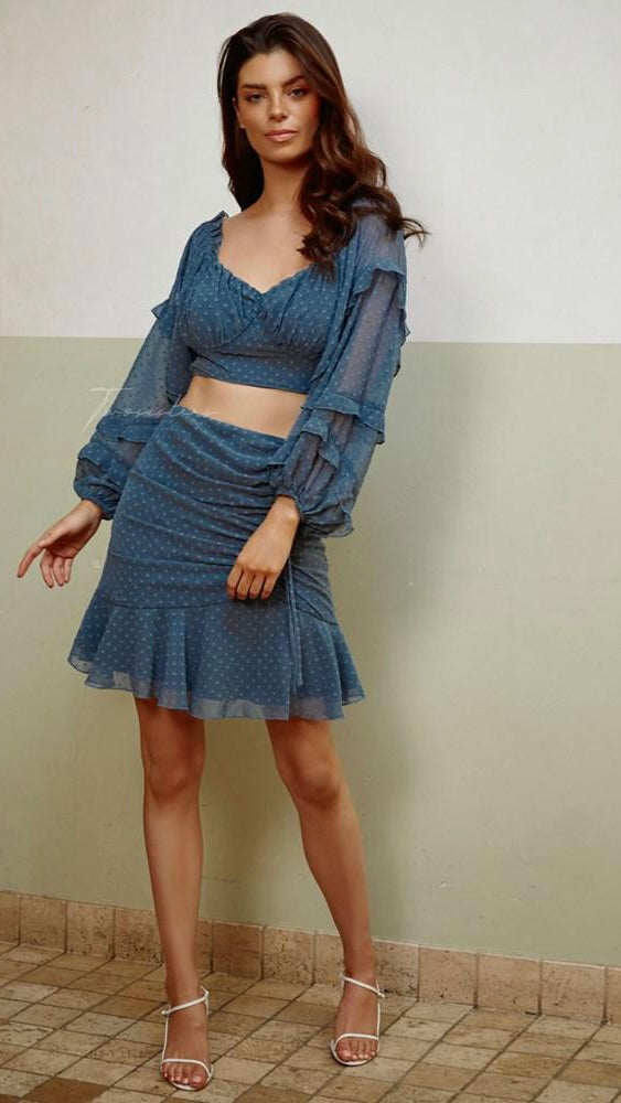 Dion Set - Steel Blue - Ciao Bella Dresses