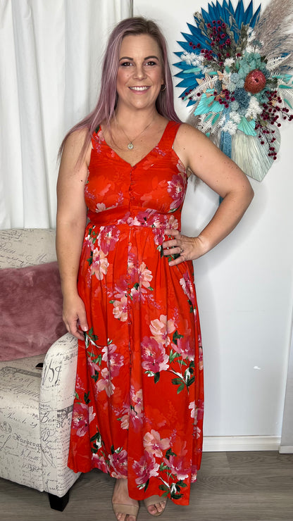 Abby Dress - Red Floral - Ciao Bella Dresses