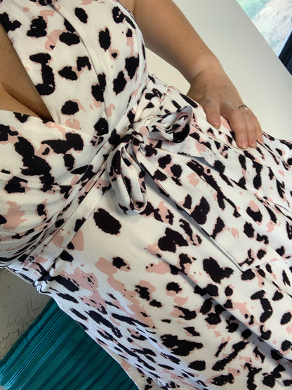 Tessa Leopard Dress - Blush - Ciao Bella Dresses
