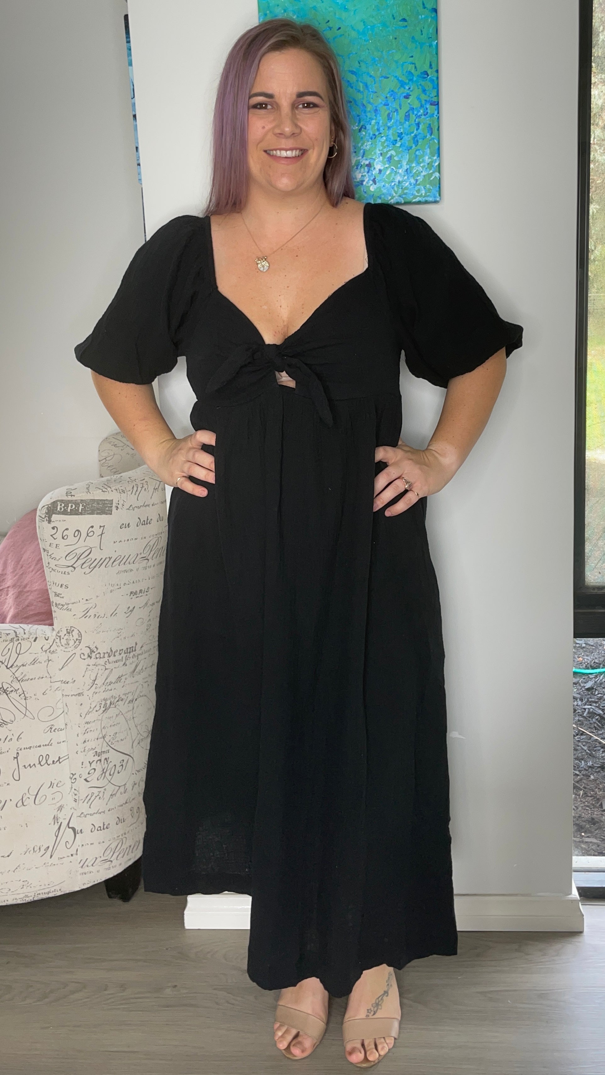 
Textured and light perfection. The Tilly Dress will be reached for from the wardrobe time and time again with its easy design. This style can be worn both ways, mak - SASS Tilly Reversible Dress - Black - Sass Clothing