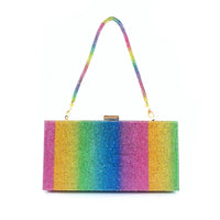 Alina Evening Bag | Ciao Bella Dresses | The Alina Evening Bag has all the colour and sparkle one could dream of. This bag will bring any outfit to life
Features:

Top clasp
Gorgeous block rainbow pattern
T