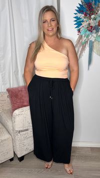 Bec One Shoulder Top - Peach - Ciao Bella Dresses