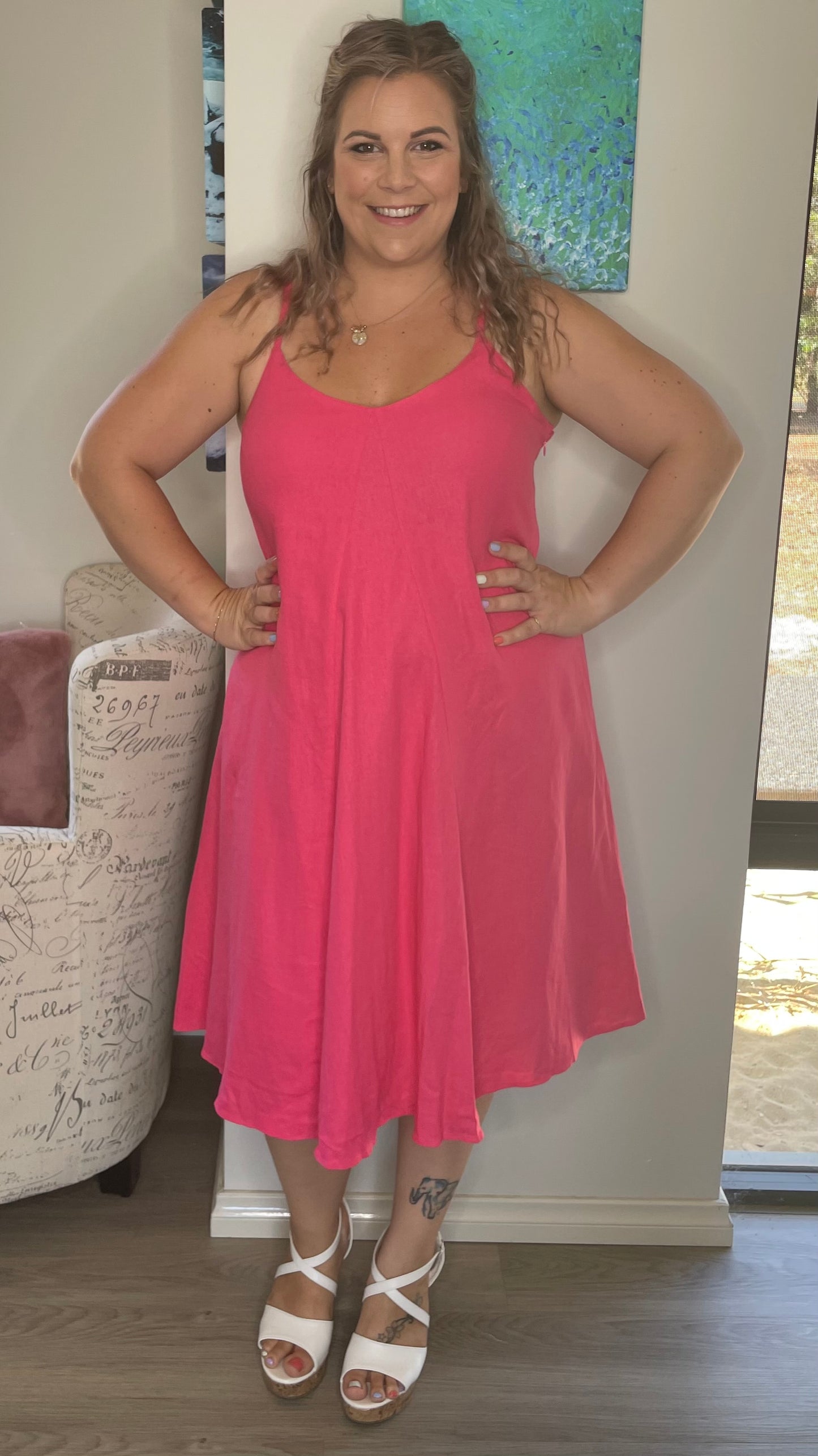 Kelsey Dress - Flamingo Pink - Ciao Bella Dresses