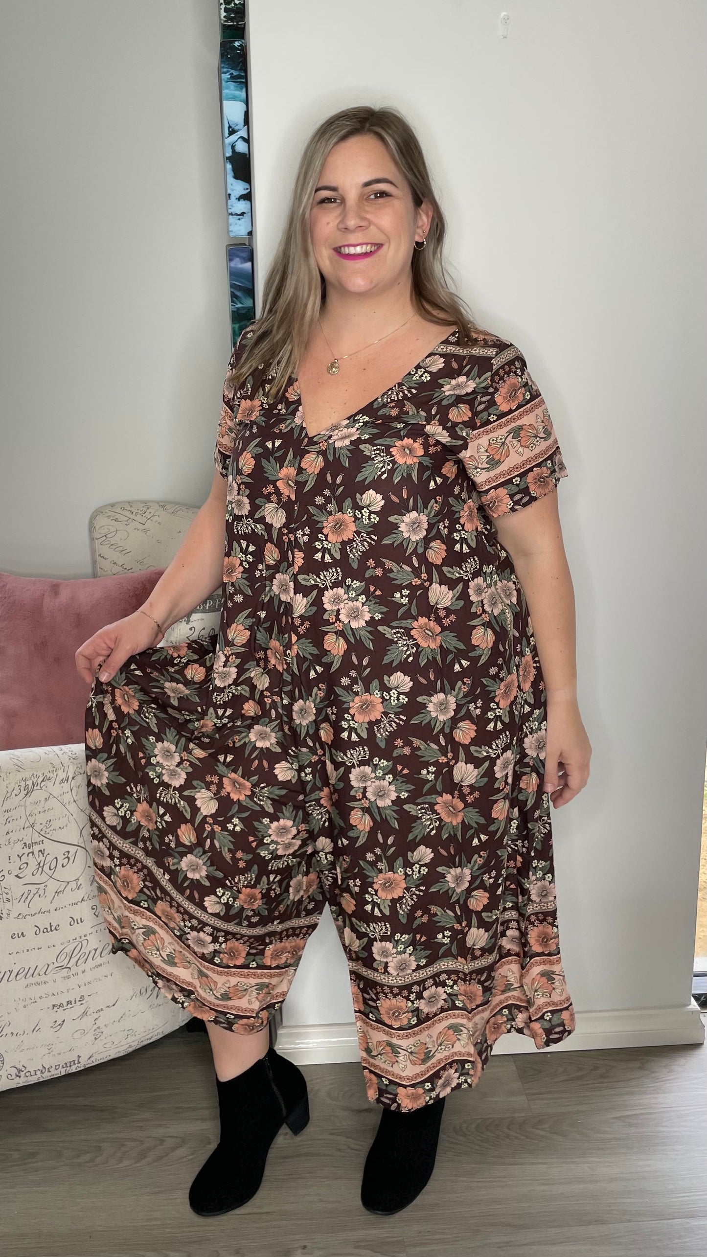 Harlow Jumpsuit - Pecan Bloom - Ciao Bella Dresses